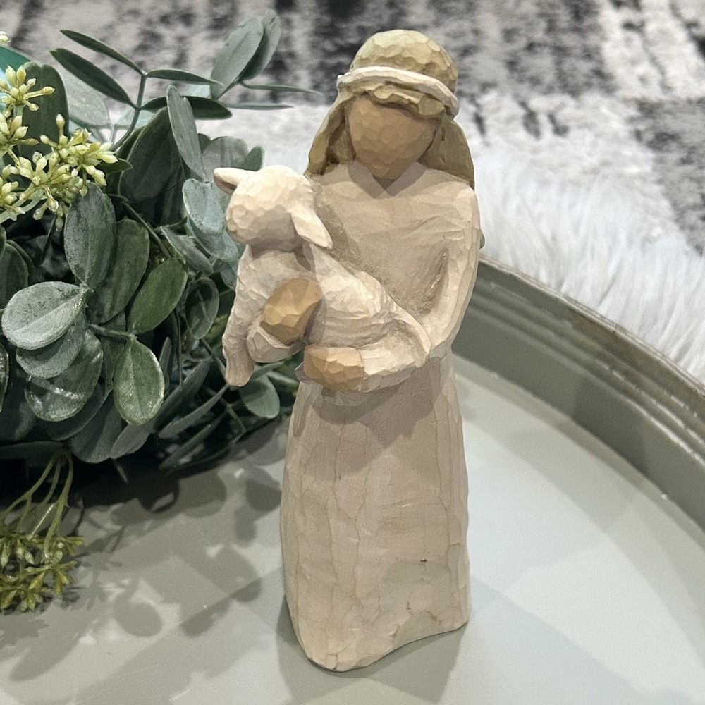 Willow Tree Nativity Shepherd & Lamb Figurine Vtg Demdaco 1999 Susan Lordi 7"